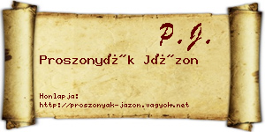Proszonyák Jázon névjegykártya